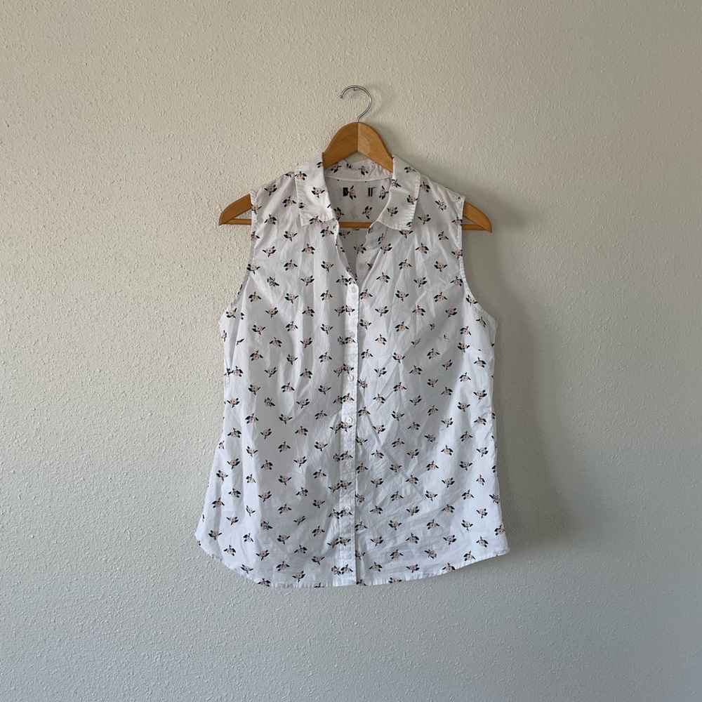 Floral button down tank